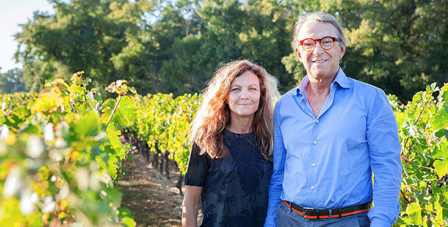 Yves and Stephanie Vatelot in the vineyard