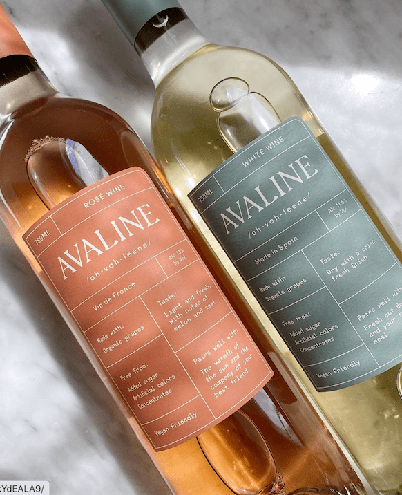 Avaline wine in rose and white