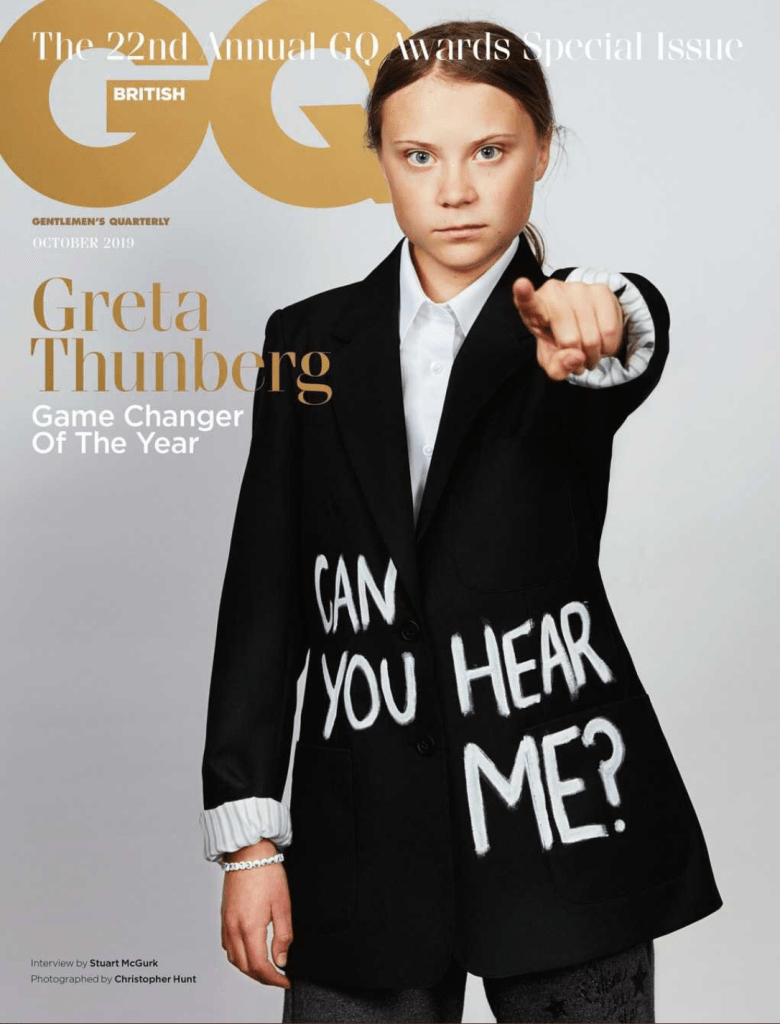 Greta Thunberg - climate activist on GQ magazine cover