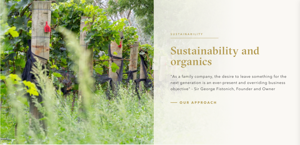 Villa MAria in New Zealand - sustainability commitment on their website