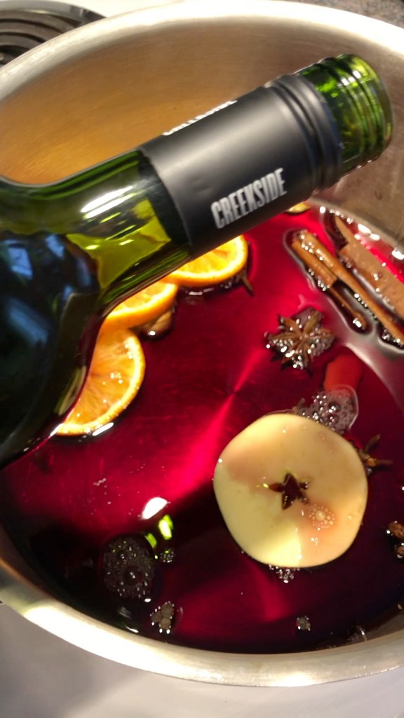 maple mulled wine brewing