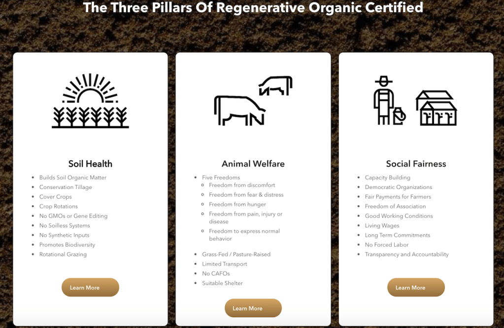 chart showing three pillars for healthy organic vineyard