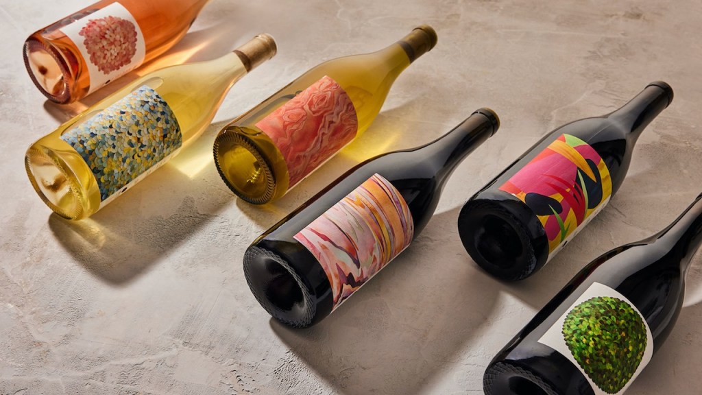 Six beautiful, artfully drawn and packaged bottles of wine