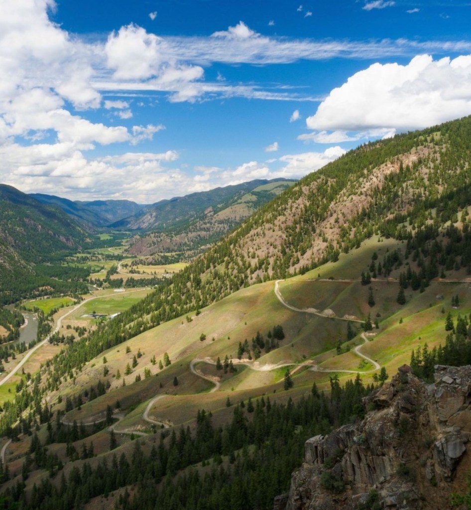 Beautiful view of Similkameen Valley with river running through it